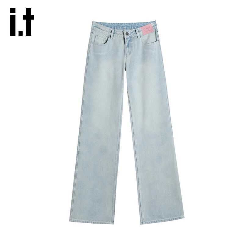 izzue it Women s Retro High-Waist Straight-Leg Jeans XL