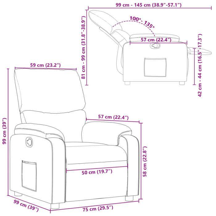 VidaXL Recliner, Relaxation Chair with Footrest, Seat with Backrest and Armrests Living Room, 373434