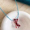 Wax rope acrylic KT hairy eye pendant removable necklace Korean version cute collarbone chain niche personalized necklace women