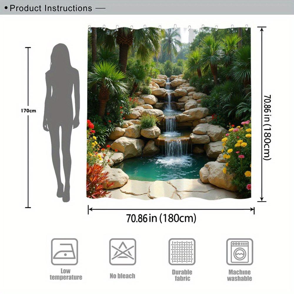 Rainforest Waterfall Shower Curtain - Multi-Style Bath Decor, Perfect for Those Who Love Nature-Inspired and Practical Designs