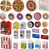 MOC Food Printed Tiles Building Blocks Kit Pizza Chocolate Sugar Sweets Dessert Cake Donut Drinks Milk Bricks Toys Children Gift