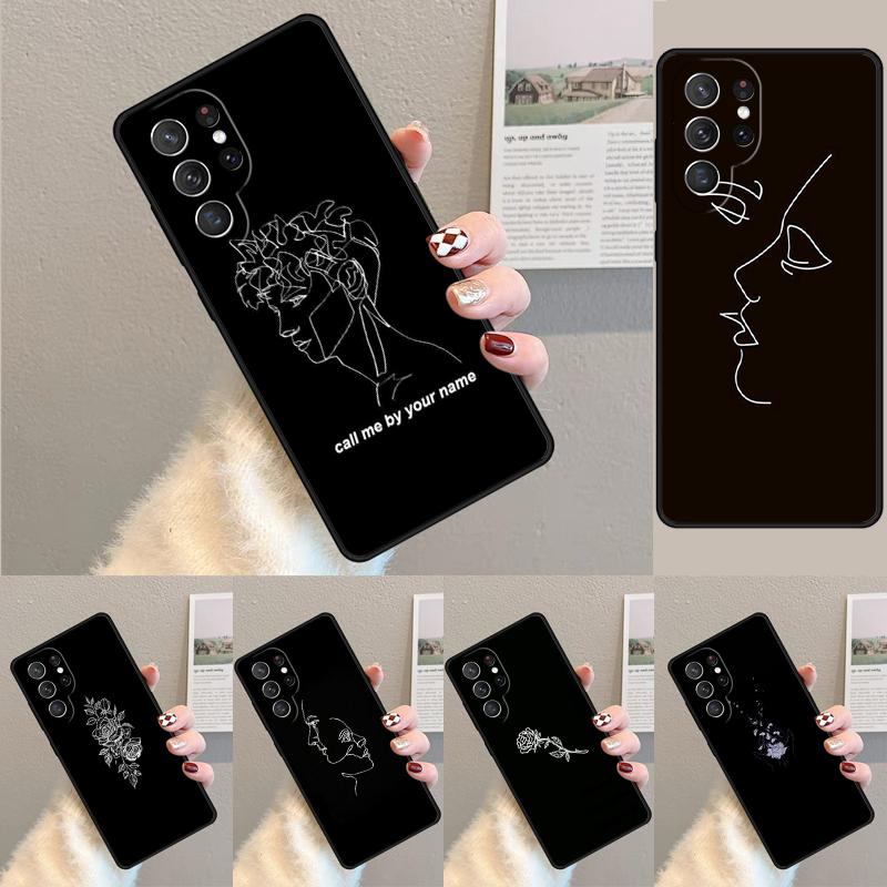 Minimal Line Aesthetics Art Silicone Phone Case For Samsung Galaxy Note 10 Pro S26 S25 S24 S23 S22 S21 Plus S25Ultra Capa Cover