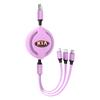 1Pcs Fashion New Car Mounted Telescopic Three In One Mobile Phone Charger For Kia Rio Ceed Sportage Cerato Soul Sorento K2 K5 Flip Car Accessories