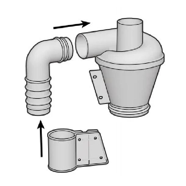 Double Filtration Cyclone Dust Collector 50mm/2'' DIY Turbocharged Woodworking Filter Industrial Separator Collector Canister