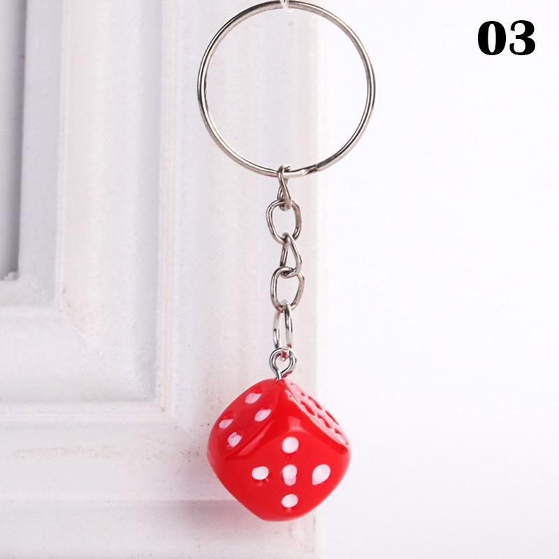 Buy 1PC Keychain Charm Key Chain Colorful Dice Creative Key Ring ...