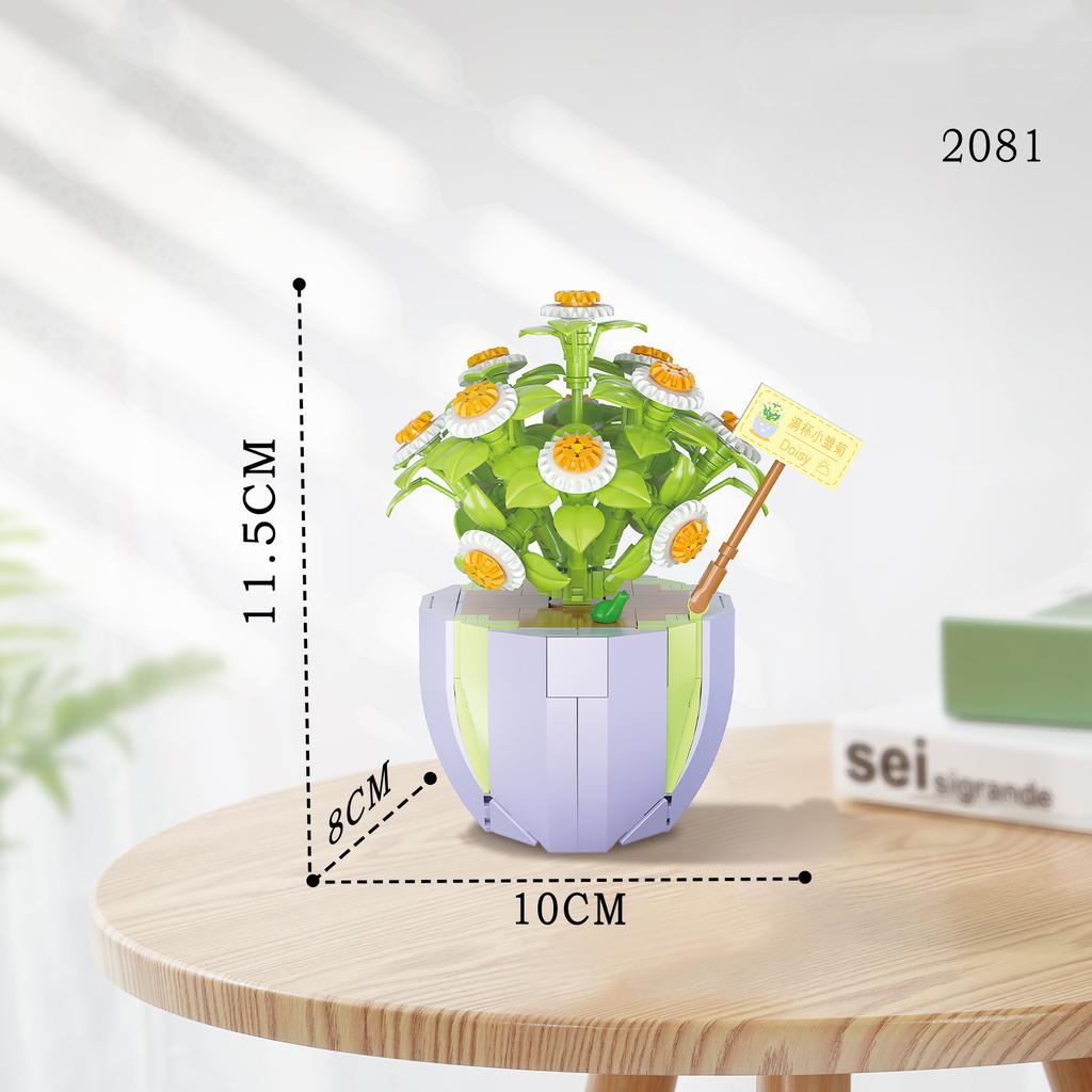 Non-Toxic Rose Flower Building Block Brick Eternal Bouquet Prickly Pear Model Plant Decoration Educational Toy For Kids Birthday Gift