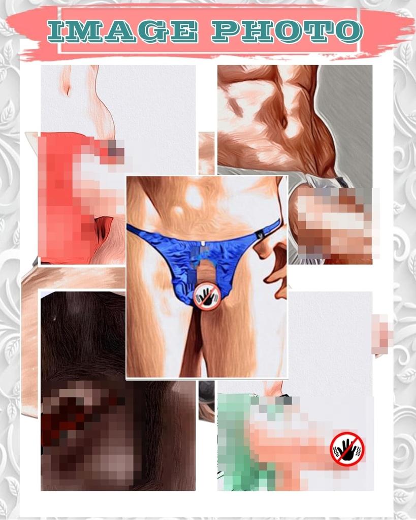 Heureux La Joie Lingerie with Open Sexy Underwear Men's T-Back Front, (JP, Alphabet, XL, Red)