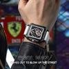Men's Sports Chronograph Wrist Watch For Men Army Silicone Strap Square Quartz Stop Watch