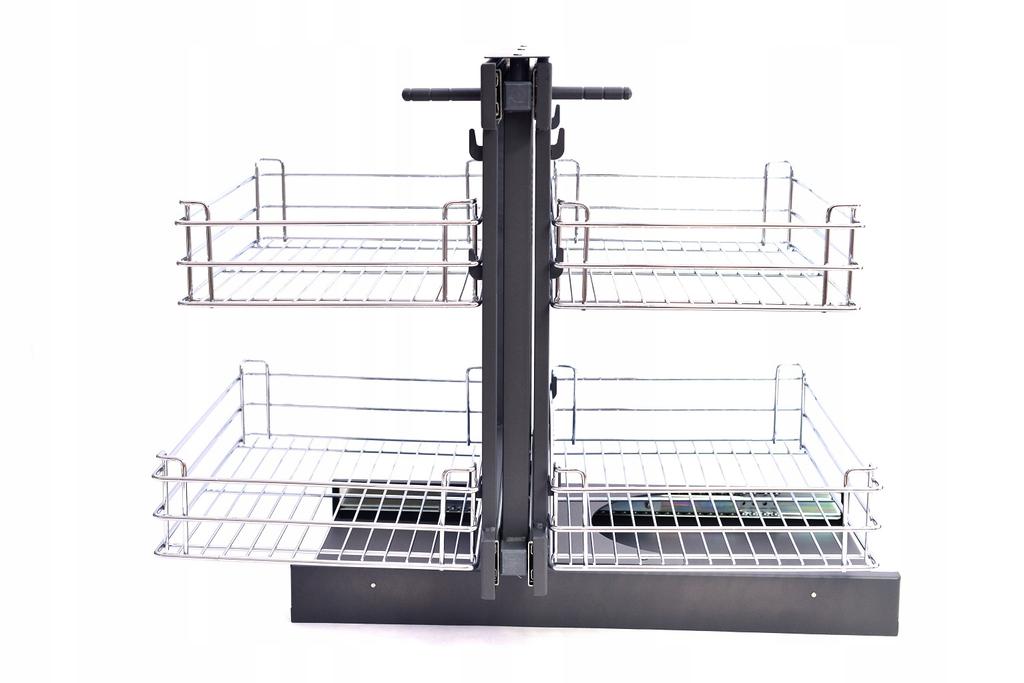 Magic Corner Double-Sided Corner Basket 800/900 - Anthracite Chrome