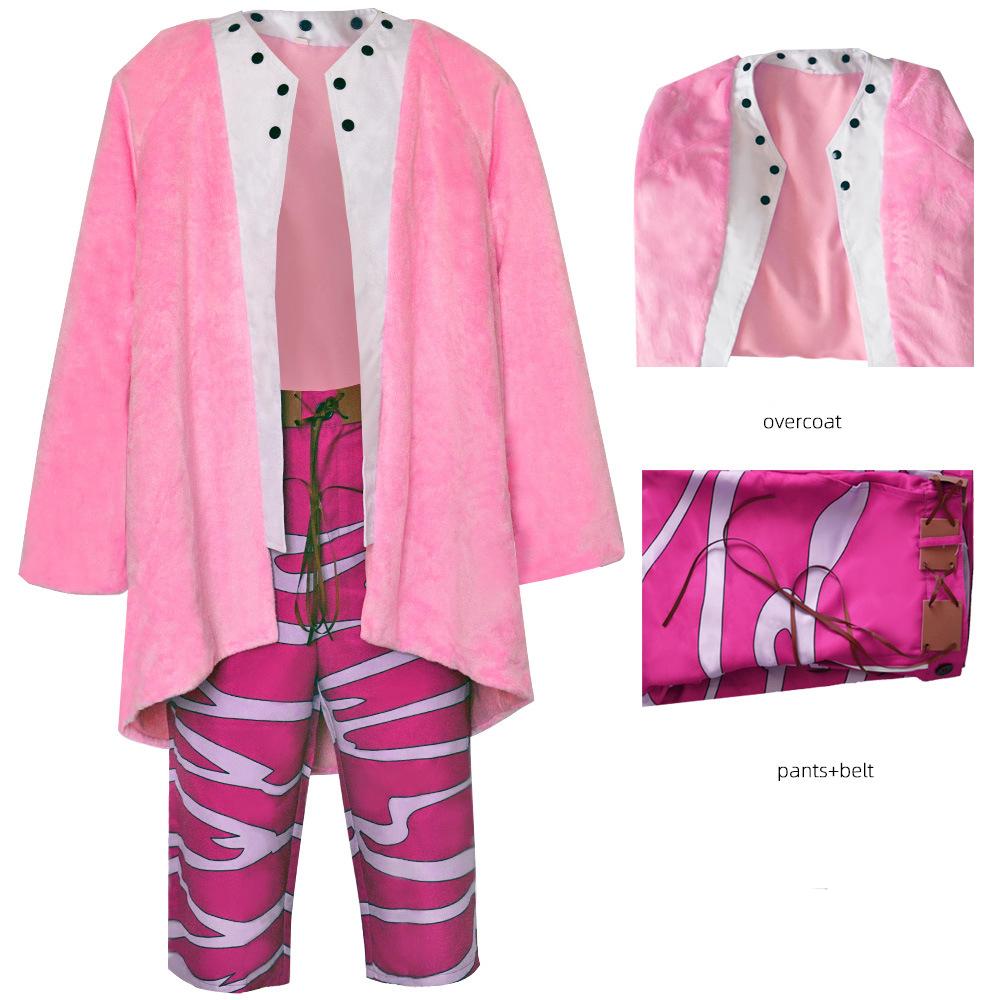 

Piece One Doflamingo Cosplay Costume Anime Outfit Makeup Prop Audults Clothes XS