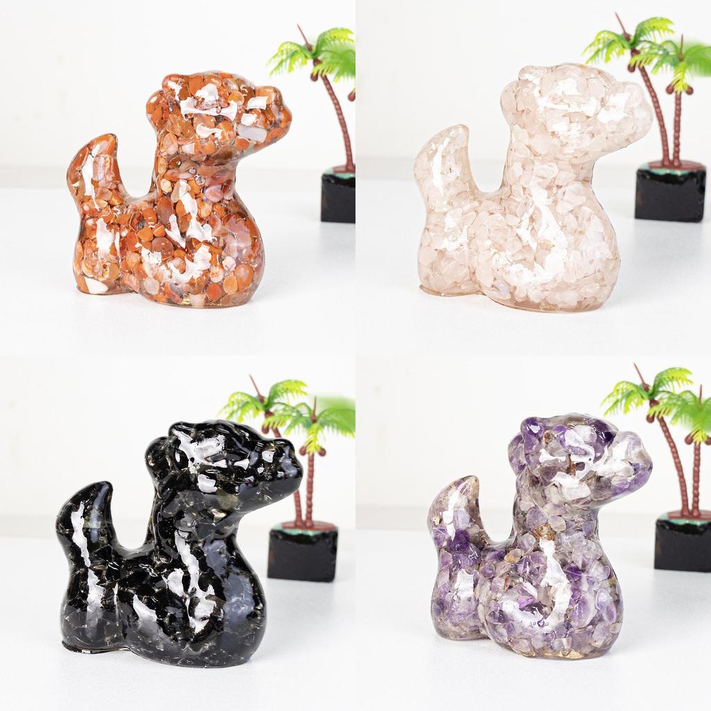 Resin Animal Figurine Home Decor With Natural Crystal For Office And Gift Ideas