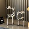 European-style Ceramic Deer Ornament Black and White Crystal Elk Sculpture Decorative Animal Figurine for Living Room or Office