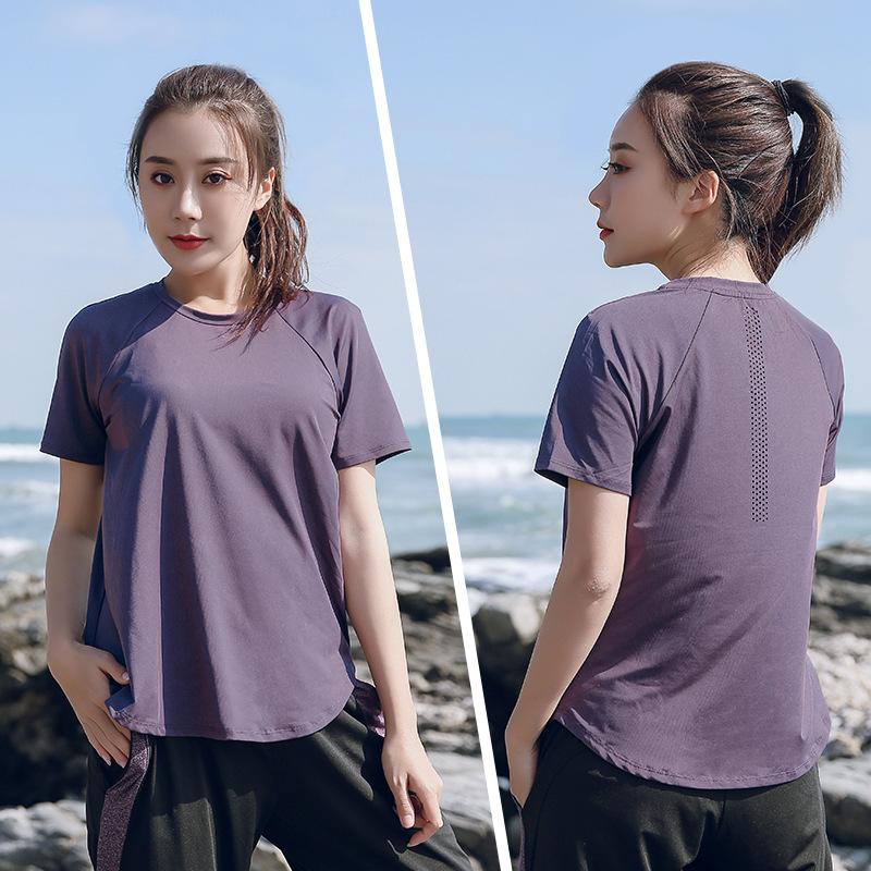 Women's Plus Size Yoga Clothing T-shirt Summer Weight Loss Quick Dry Jersey Gym Running Loose Short Sleeve Tops