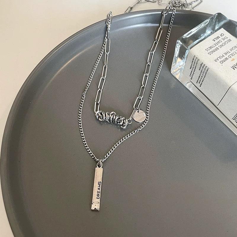 Light Luxury Niche Cold Style Layered Wrapped Calligraphy Necklace 3030