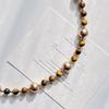 Maillard Boutique Natural Tiger'S Eye Stone Mocha Brown Pearl Design Sweater Chain Necklace Collarbone Chain