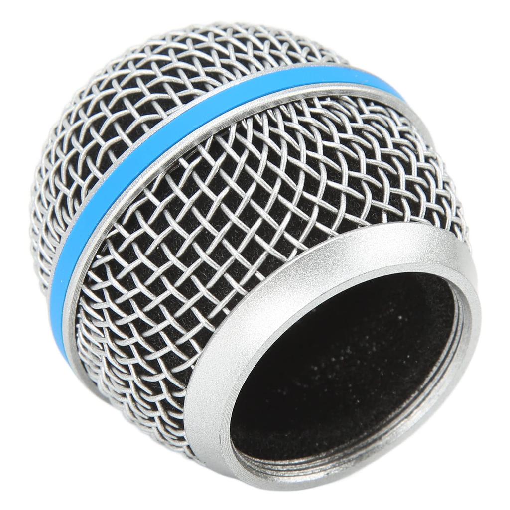 Replacement stainless steel microphone ball head grille for Beta58A, durable windproof foam filter, wide compatibility, inner foam filter
