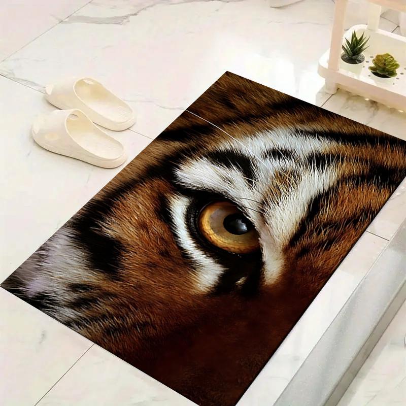 1Pc Tiger'S Gaze Closeup Rug, Office Carpet Indoor Outdoor Doormat, Non-Slip, Comfortable, Living, Christmas Halloween,  Xmas Gift G1129