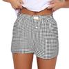 2024 Women's Casual High Waist Plaid Shorts – Comfortable, Loose, Wide-Leg Retro Style