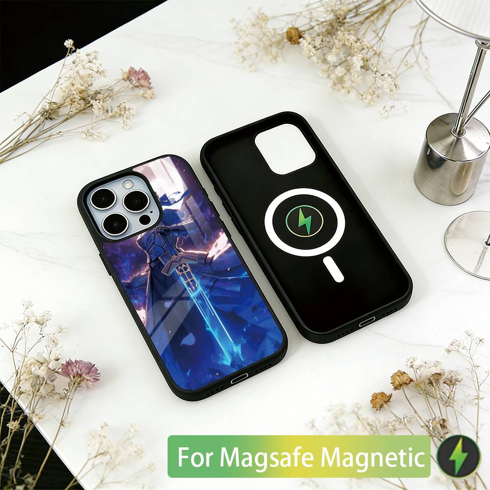 

Fate saber Phone Case For iPhone17,16,15,14,13,12,11 Plus,Pro Magnetic For Magsafe Wireless Charging iPhone14Pro