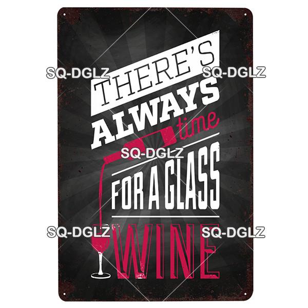 [SQ-DGLZ] Wine Metal Sign Vintage Tin Sign Bar Wall Decor Metal Crafts Home Decor Painting Plaques Art Poster Custom