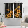 2D Flat Printing 2pcs Party Curtains Vintage Sunflower Durable Polyester,Without Electricity Party Decorations Use for Holiday