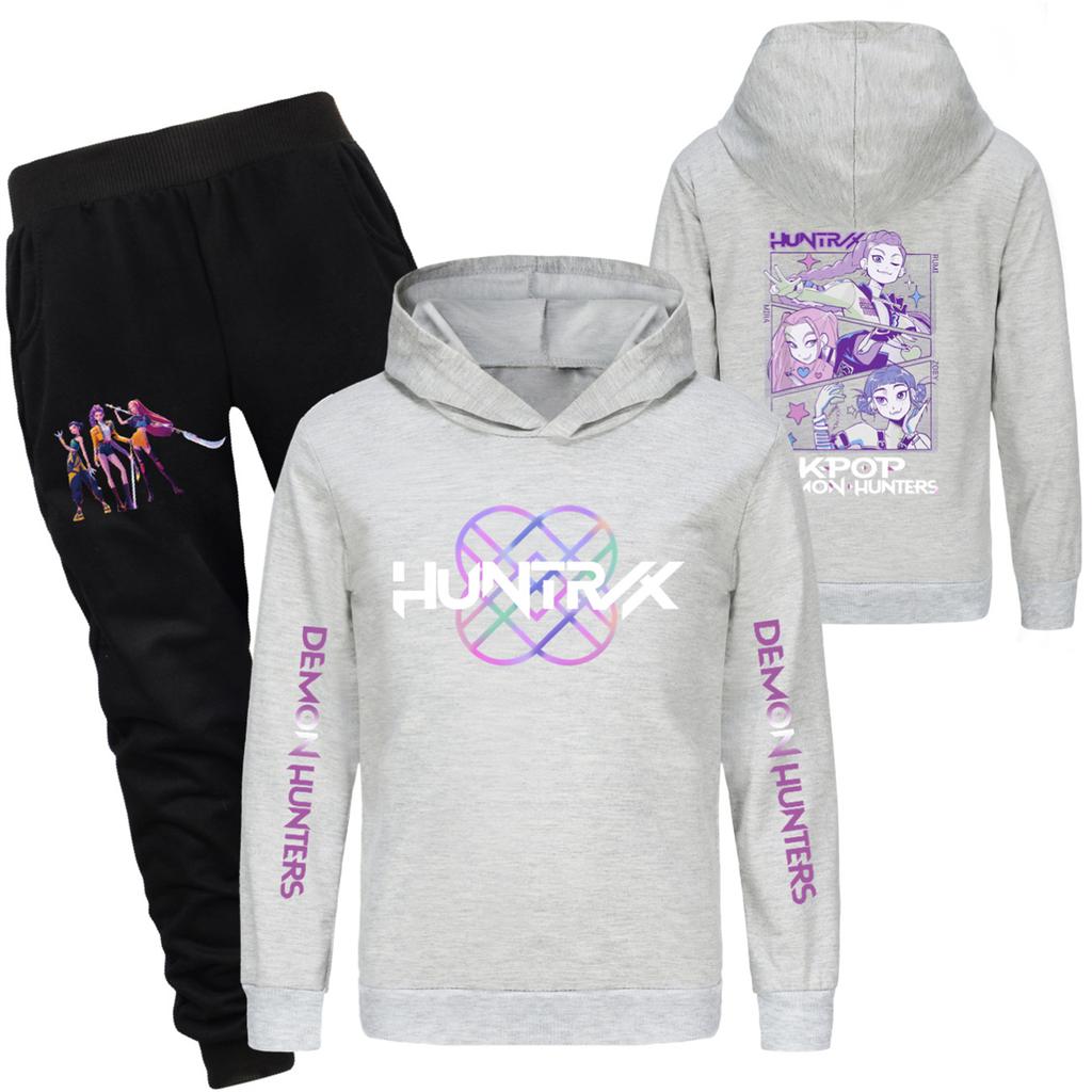 Children's Hooded Top And Pants Two-piece Tracksuit Set Long-sleeved Printed Sweatshirt Set