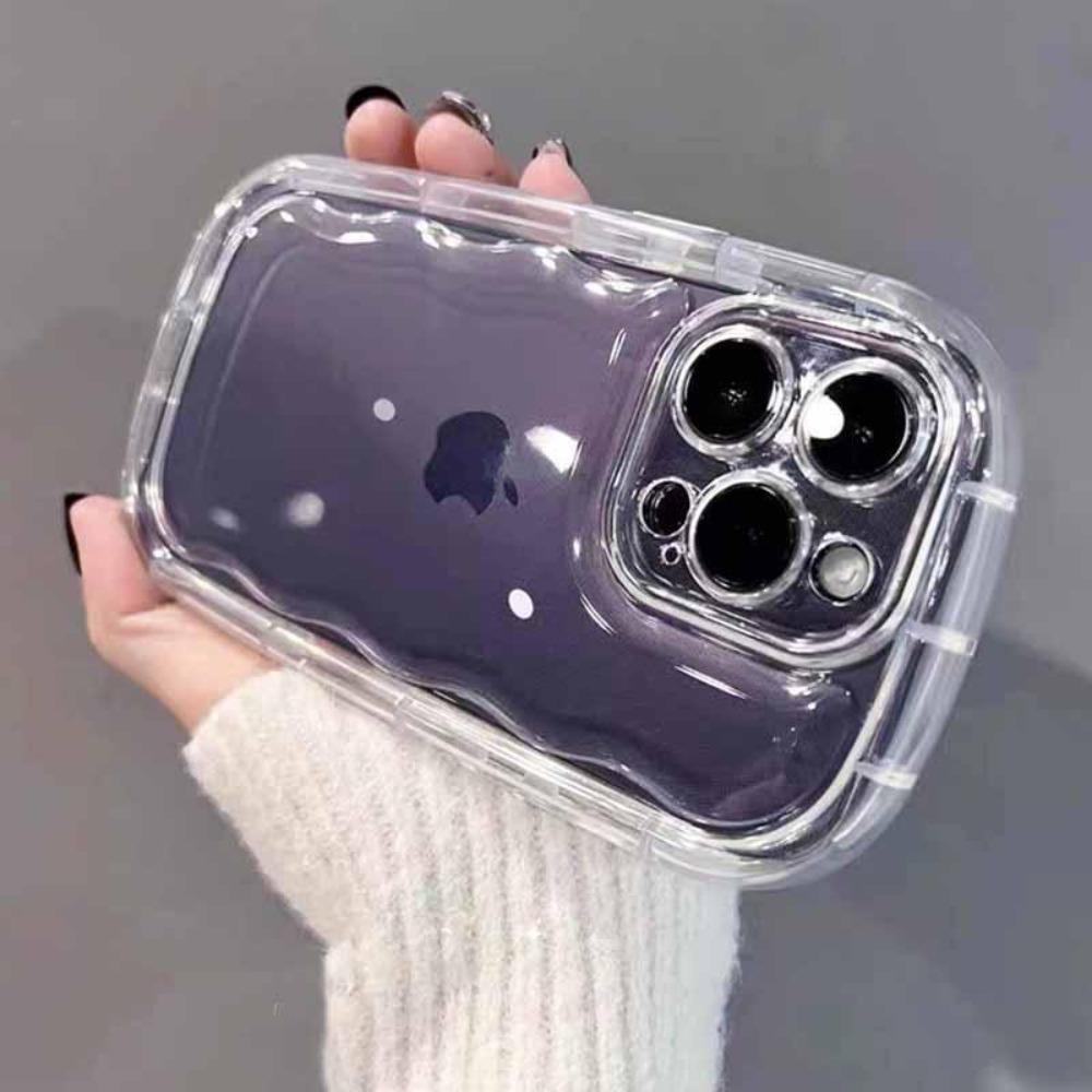Luxury Transparent Soap Soft  Phone Case For iPhone 17 Air 16 15 14 13 12 11 Pro Max Plus 17 Pro Camera ProtectionAirbag Cover