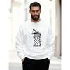Men'S Casual Round-Neck Sweatshirt with Mountain Bike Component Design