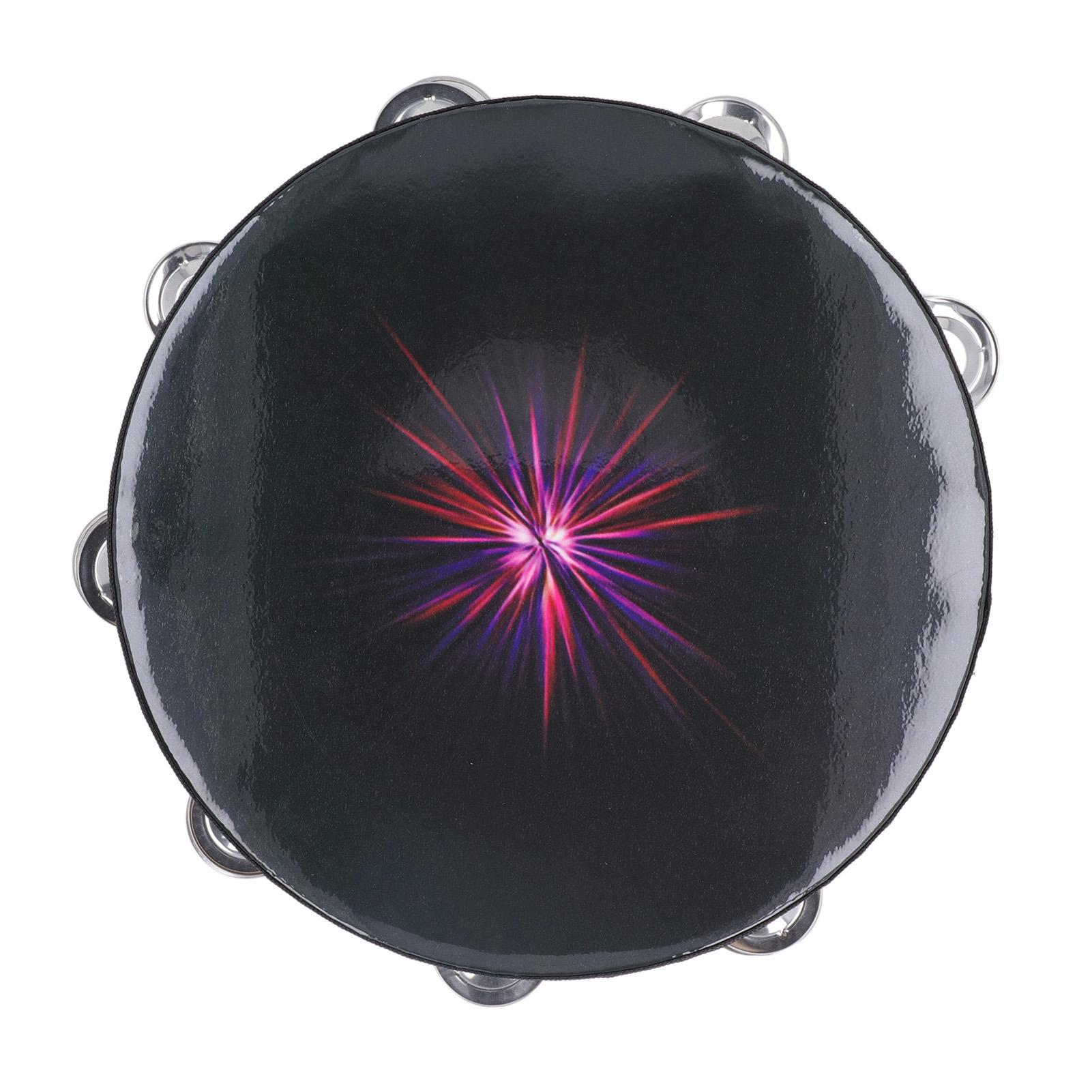 

Ручной тамбурин 10 дюймов двухрядные бубенцы ручной барабан для взрослых и детей Black Hole Ray