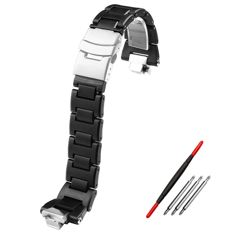 

Модифицированный ремешок для Casio G-SHOCK Steel Heart GST-B400 GST-B400AD Аксессуары для ремешка Пластиковый стальной сменный браслет Черный 14mm
