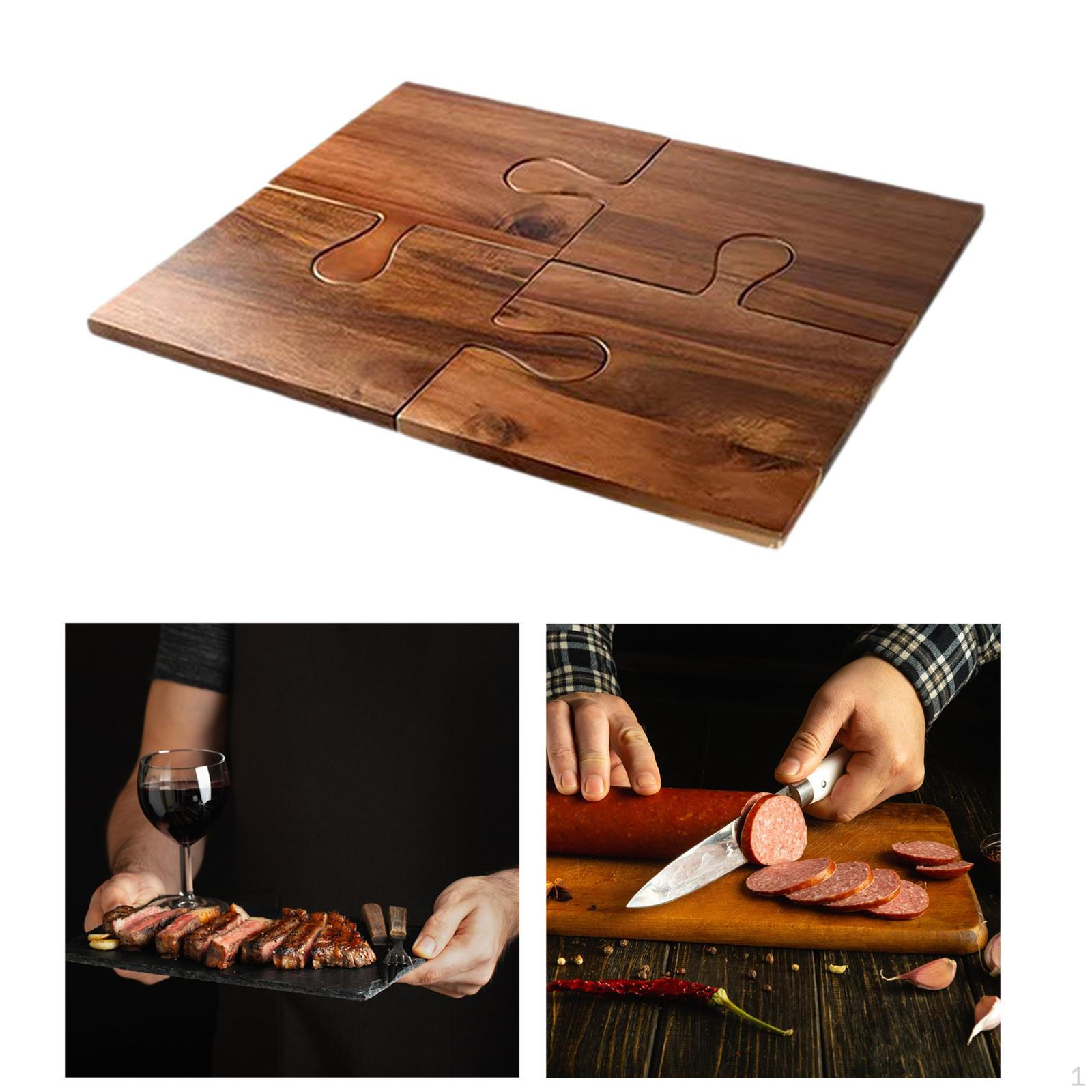 

Деревянная разделочная доска-пазл, разделочная, портативный кухонный инструмент для выпечки, сервировочный поднос, блюдо для еды