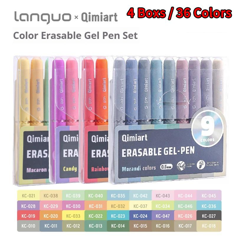 LANGUO 45/9 Colors Erasable Gel Pen 0.6mm Fine Point Erasable Pens Twist Smooth Writing Drawing Painting School Office Supplies