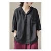 Short-sleeved T-shirt New Cotton and Linen Women's Top Hoodie Loose Simple Literary Original Slimming Women's T-shirt Women