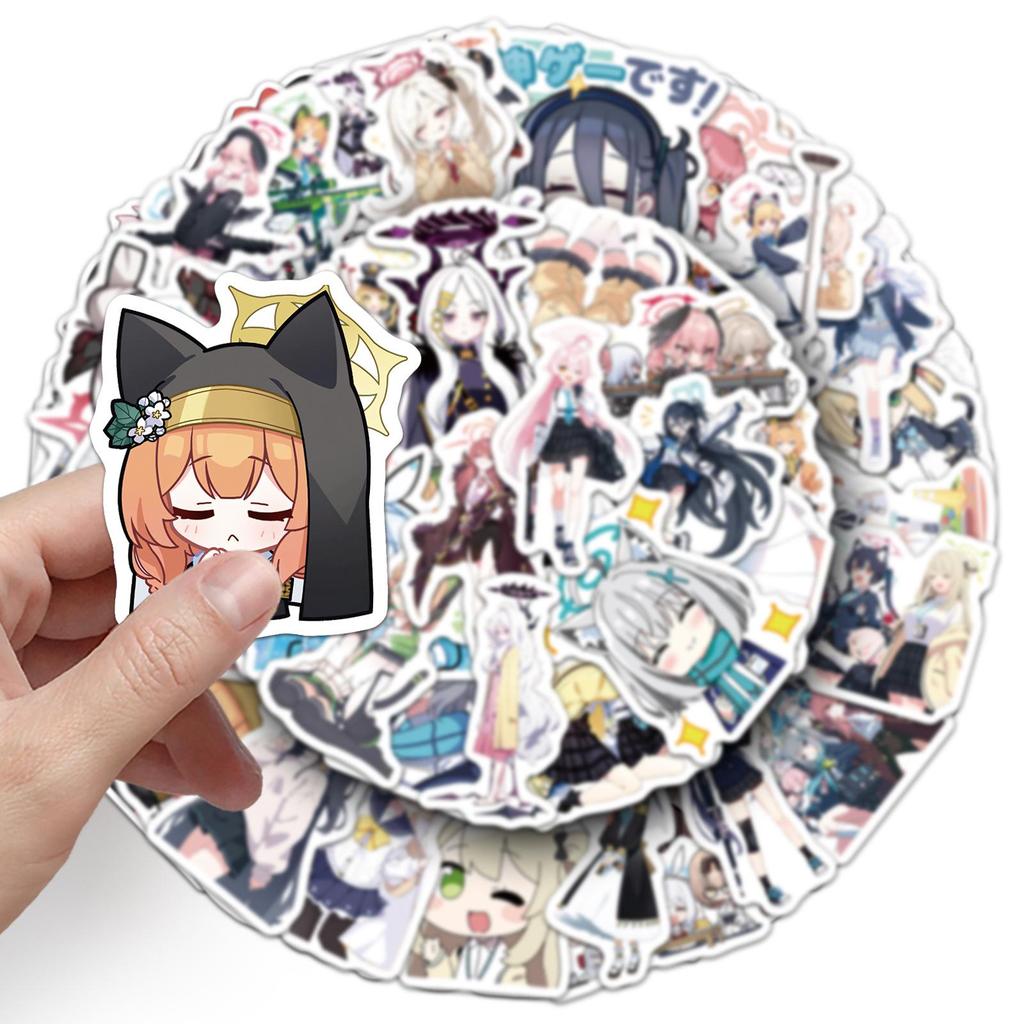 50 Game Blue Archive Stickers: Waterproof Cartoon Characters for Phone Cases
