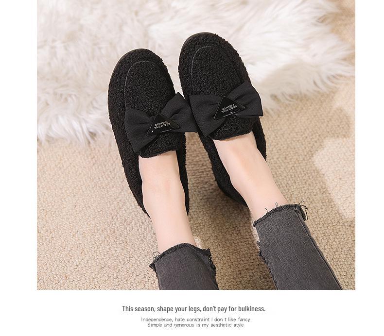 2025 Winter Women's Plus Velvet Warm Indoor Slippers - Old Beijing Style