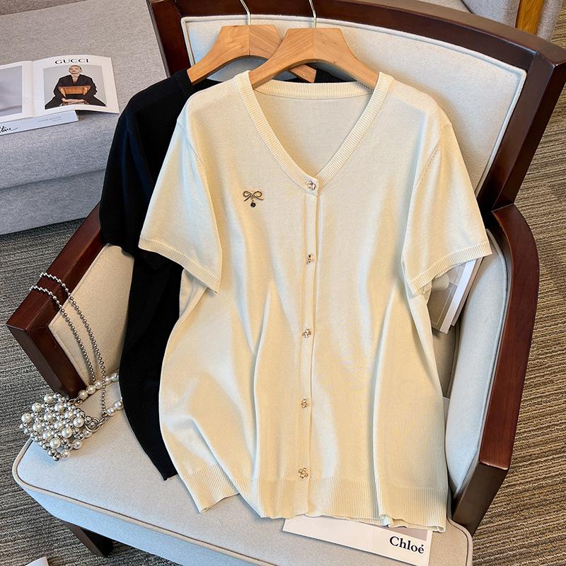 

Женский летний топ из ледяного шелка большого размера - Утягивающая футболка с коротким рукавом 6XL абрикосовый