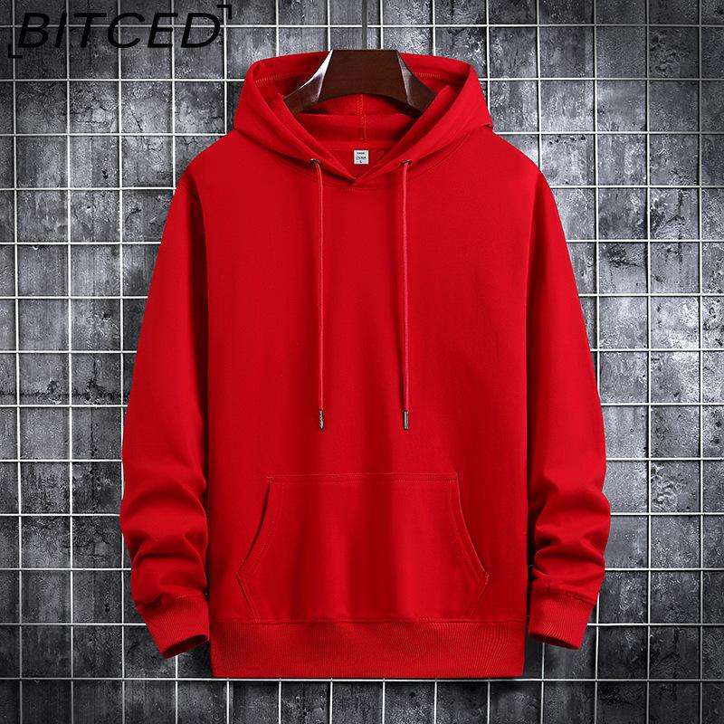 BITCED Autumn Thin Hooded Printed Sweatshirt Trendy Fashion Men's Casual Comfortable Pullover Top