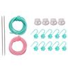 Knitting Stitching Holder Knit Stiches Keeper Knitting Cords with Knitting Needle Stoppers Barber Cord Stitching Markers