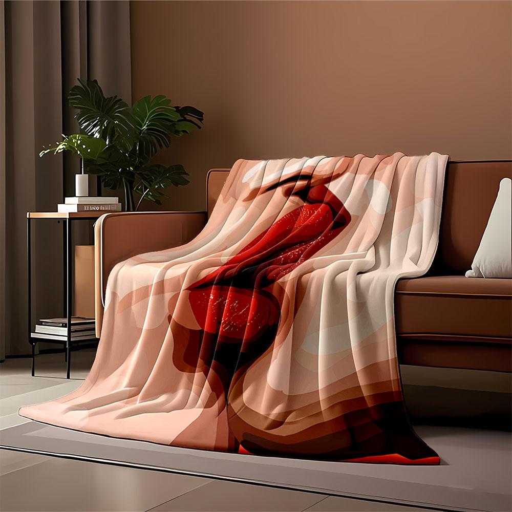 Passionate Lips Art Blanket for All Seasons Blanket Lunch Break Throw Gift