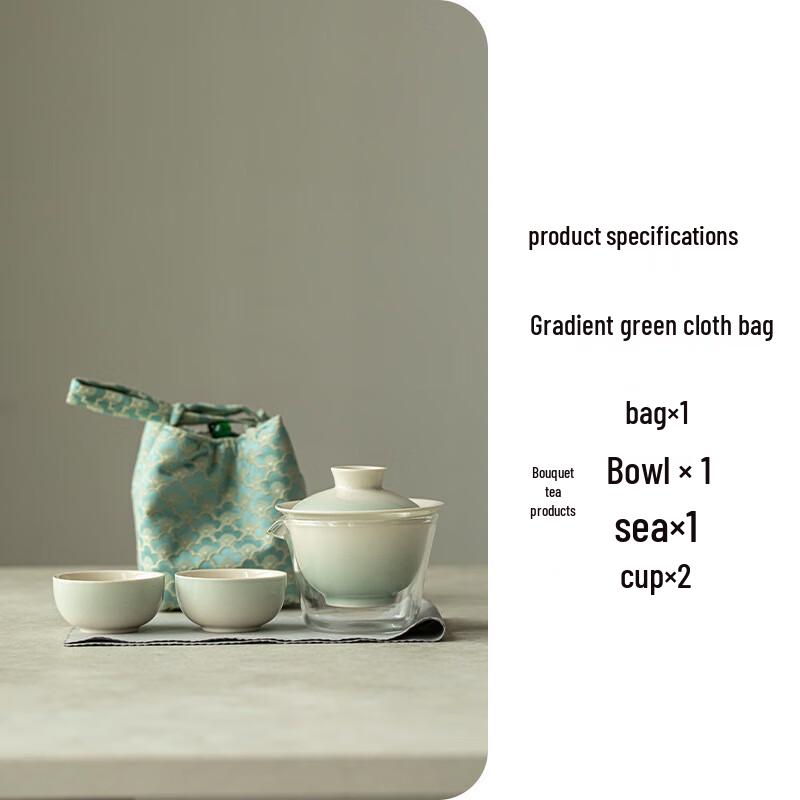 

Ailan Huijia Portable Ceramic Kung Fu Travel Tea Set Fabric Bag Version