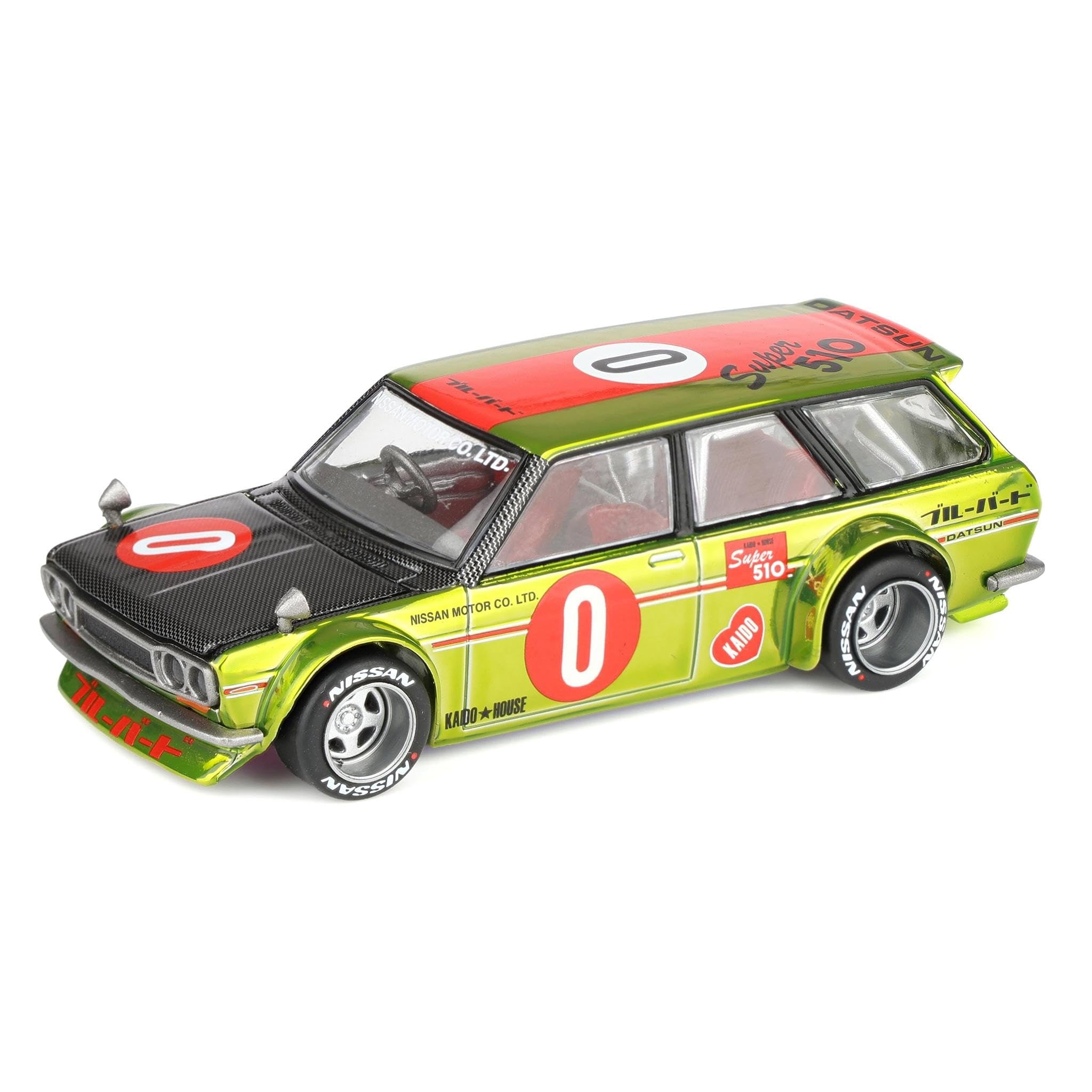 

True Scale Miniatures KHMG164 Datsun Kaido 510 Универсал OG Flo Желтый 1969 Kaido House Ограниченная Серия Масштабная Модель Автомобиля Mini-GT 1/64