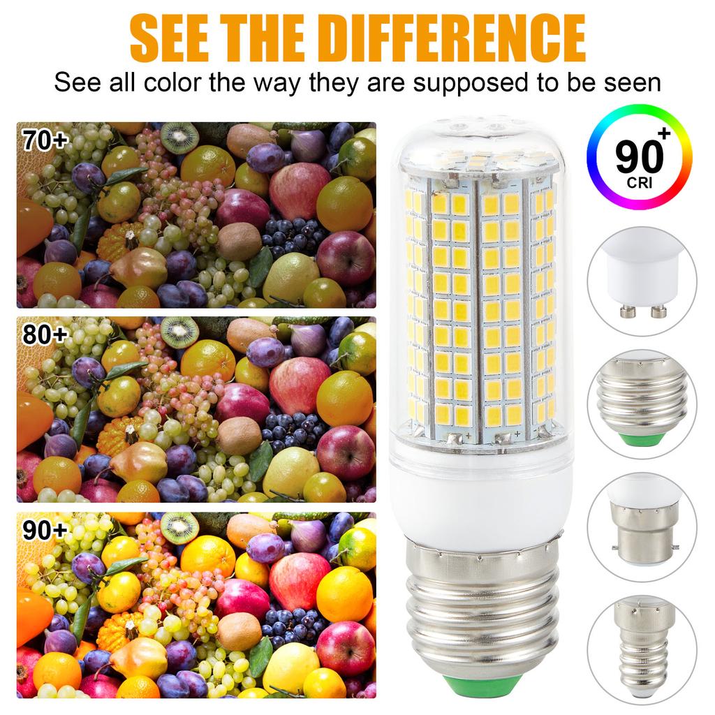 1/2/3/5Pcs LED Bulbs Lamp E27 E14 B22 GU10 High Brightness 180LED Corn Lights 12W=100W Energy Saving Indoor Home Lighting 220V