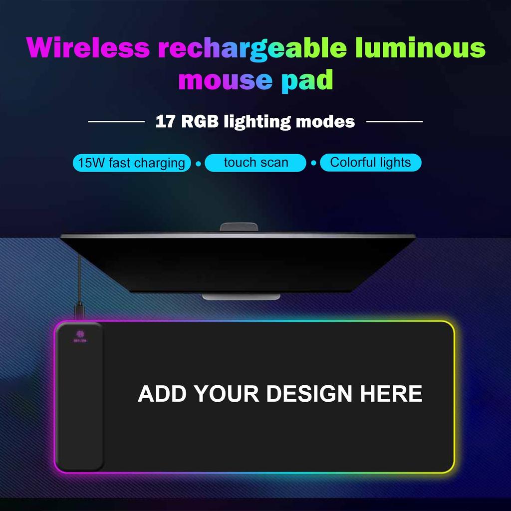 Personalized RGB Wireless Charging Mouse Pad Comfortable Computer Mouse Pad