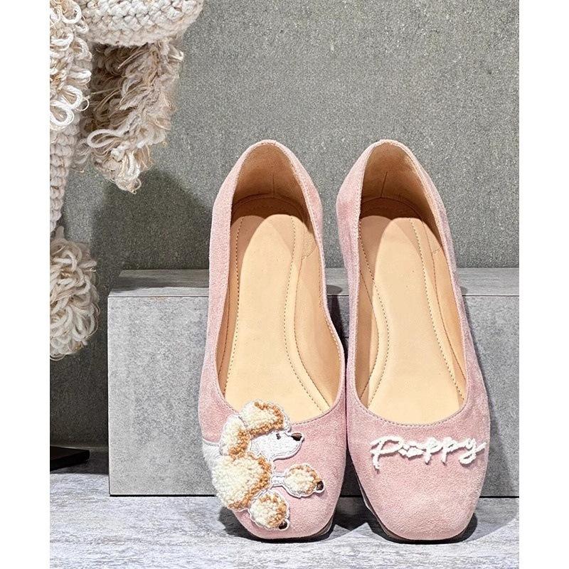 

[В наличии] Розовые благородные щенки на плоской подошве, с мелким вырезом, на мягкой подошве, туфли бабушкины, новые французские нежные туфли-лодочки для вечернего выхода 39 розовый