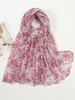 Elegant Women Retro Silk Scarf Print Wrap Shawl Lady Bandanas Hijab Boho Beach Long Scarve Pareo Headscarf Fashion Korean New