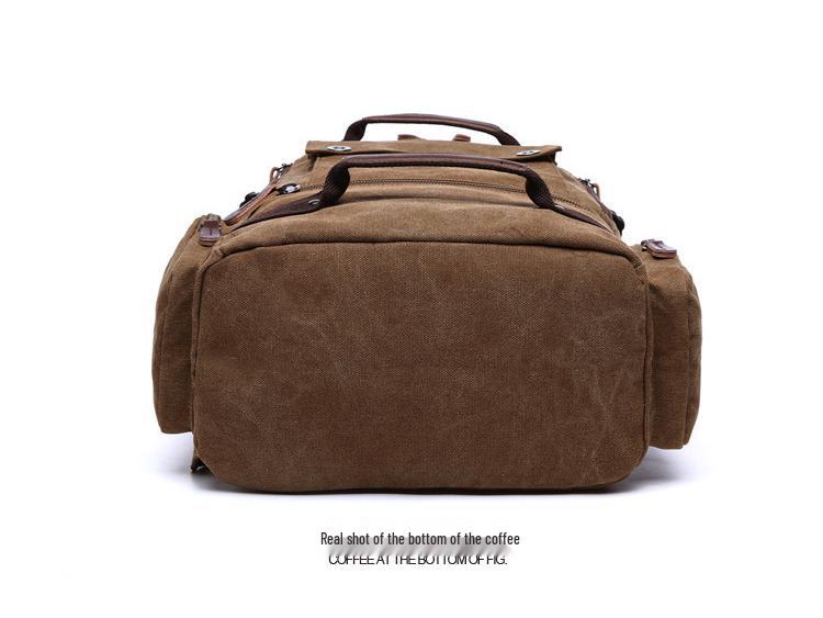 Korean Style Men's Canvas Backpack: Large Capacity, Multifunctional for Travel & Hiking