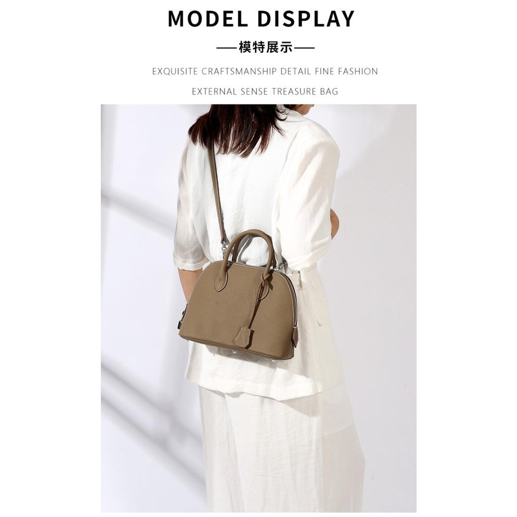 Bags bag 2025 light luxury niche large-capacity bowling bag, high-end leather messenger women's bag shell bag