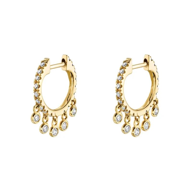 Gold color Hoop Earrings For Women Fashion CZ Zircon Piercing Women's Stud Dangle Earrings 2022 Jewelry Wholesale