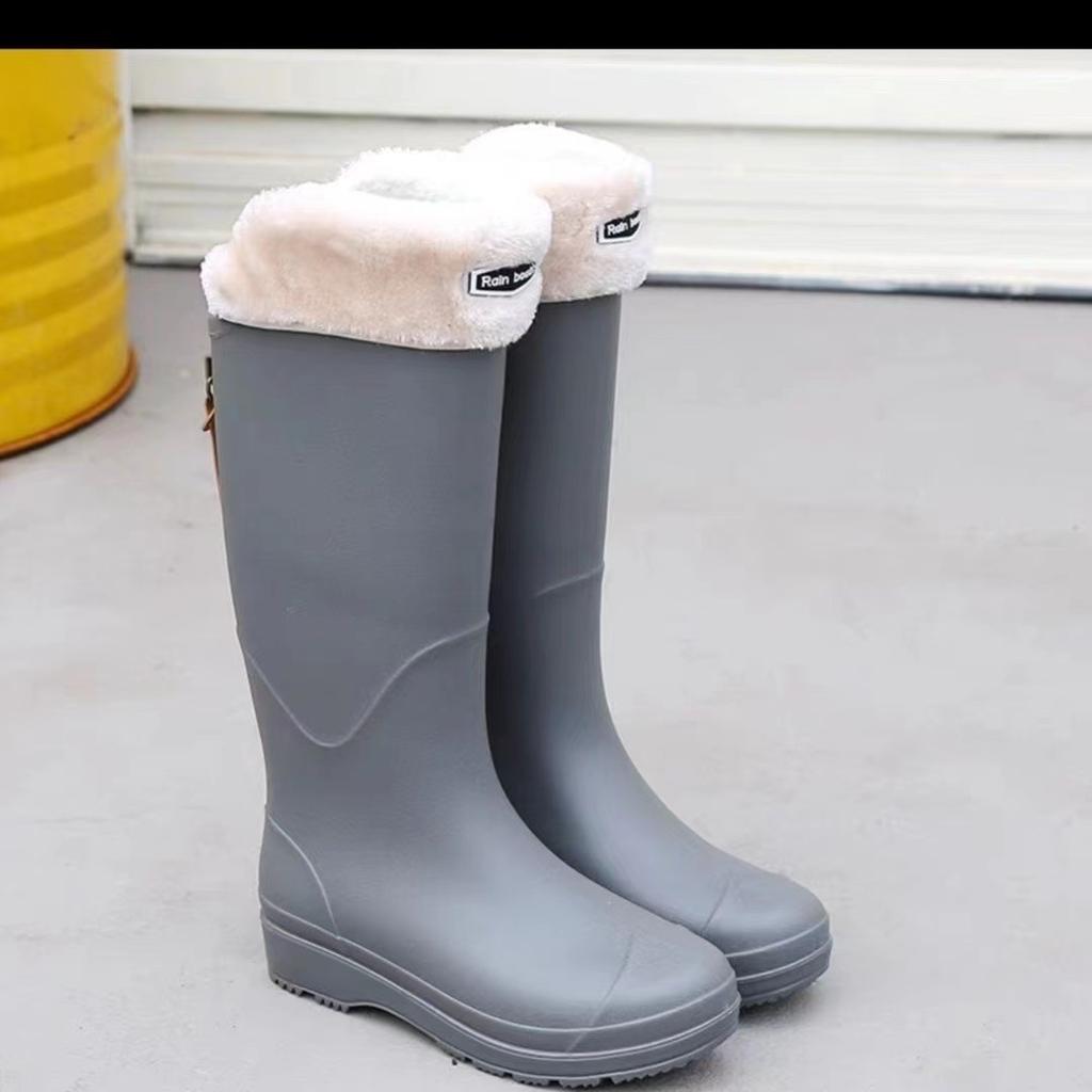 High tube rain shoes men's and women's non-slip waterproof shoes thick sole wear-resistant long tube water boots outdoor wading rubber shoes fashion