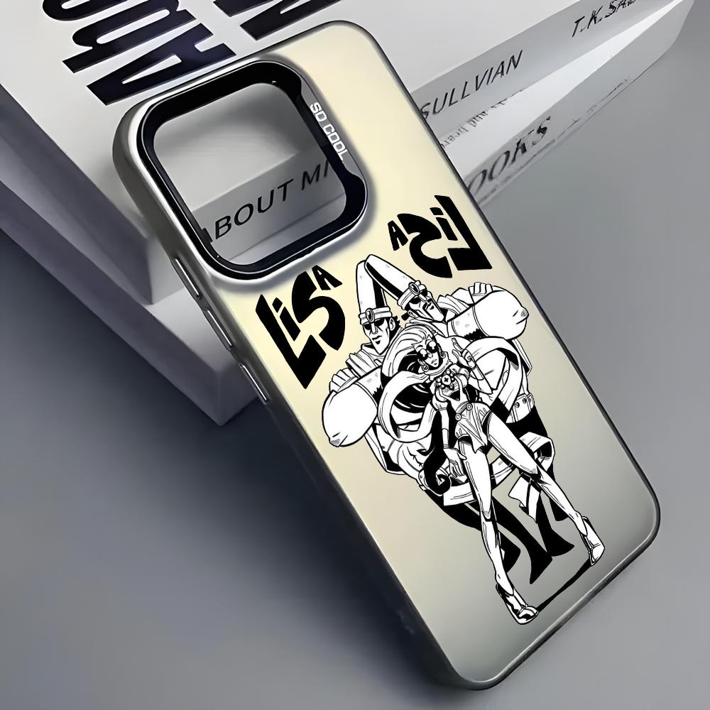 Anime Cool J-Jojos Phone Case For iPhone 16 15 14 13 12 11 Pro Max Grey Black Matte Laser Metallic Aurora Funda
